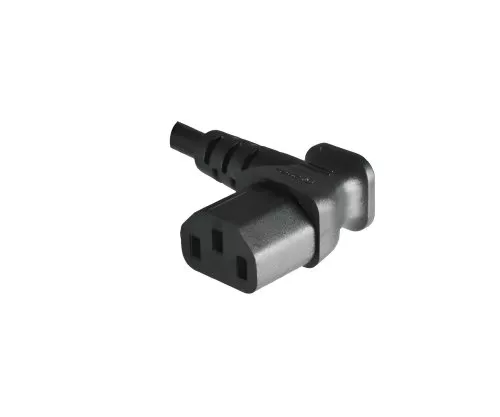 Power cable CEE 7/7 90° to C13 90° right, 0,75mm², VDE, black, length 1,80m